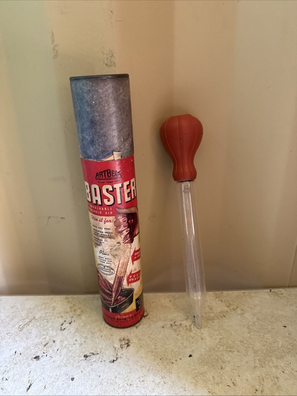 Vintage & Authentic Artbeck Pyrex Glass Baster W/Original Tube Box
